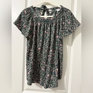 LC Lauren Conrad Pink and Green Floral Blouse size Large